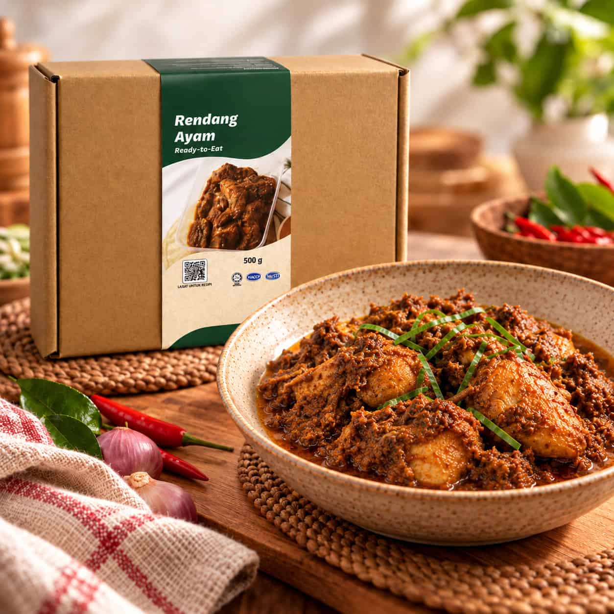 Rendang Ayam_ Warm Rustic Tabletop Feast Rendang Ayam Cutlets (Family Pack) - Image 1